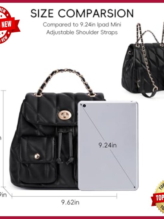 Small RFID Blocking Backpack Purse with Wallet Bundle Large Capacity main image 5